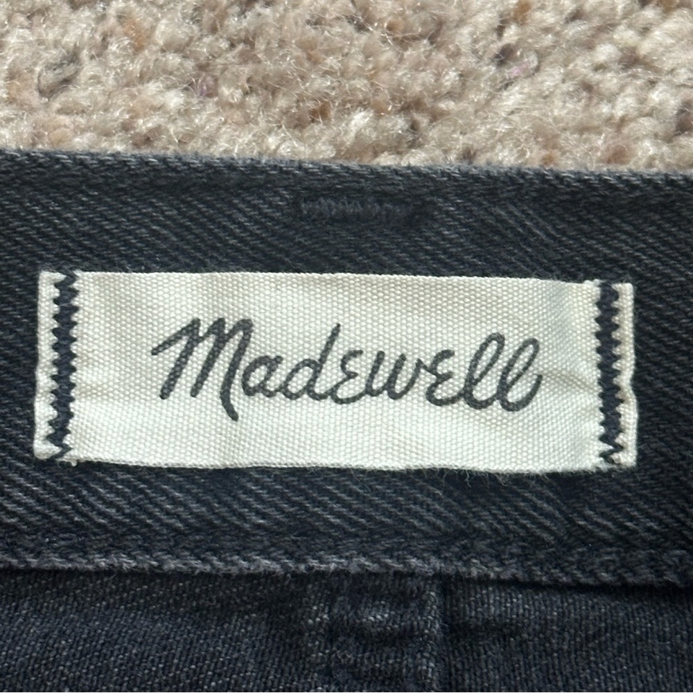 🖤MADEWELL Rigid Denim A-Line Mini Skirt in Lunar Wash: Button-Front Edition🖤 - Picture 7 of 9